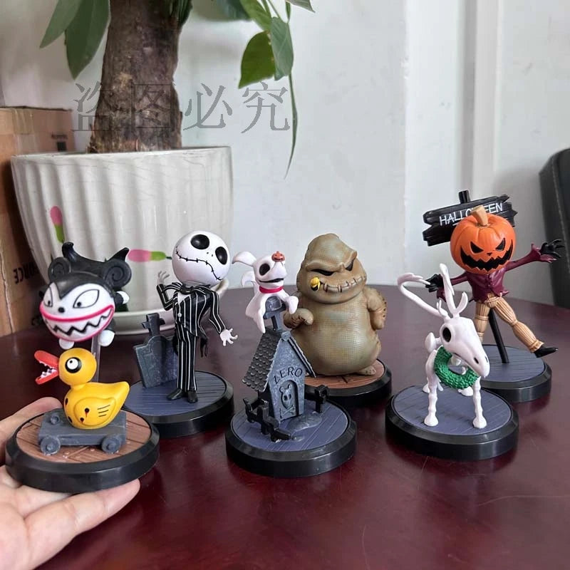 The Nightmare Before Christmas Series: Halloween Jake 6-Piece Set - Collectible Dolls and Bookshelf Ornaments for Children