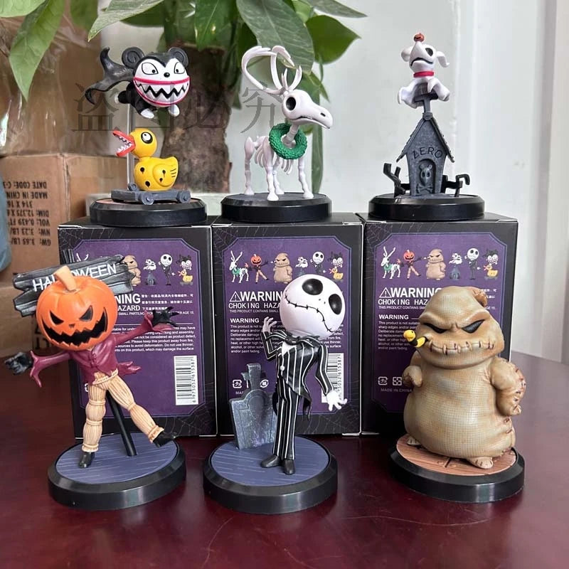 The Nightmare Before Christmas Series: Halloween Jake 6-Piece Set - Collectible Dolls and Bookshelf Ornaments for Children