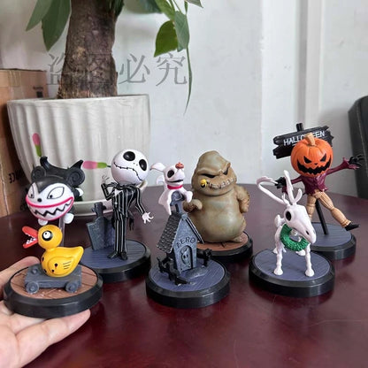 The Nightmare Before Christmas Series: Halloween Jake 6-Piece Set - Collectible Dolls and Bookshelf Ornaments for Children