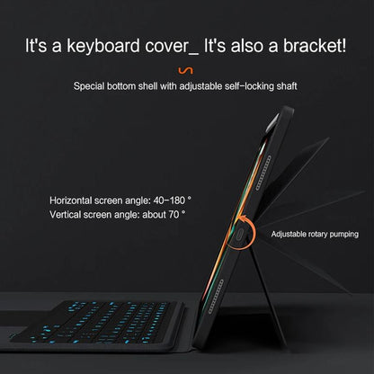 Ipad Keyboard Case with RGB Backlit Gradient Lighting Full-Size Magnetic Bluetooth Detachable Adjustable Stand for Ipad Tablets - Device