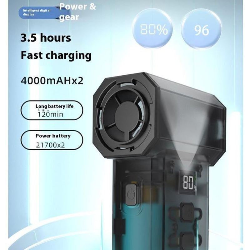 Asstylish Vortex: 130,000 RPM 2‑In‑1 Turbo Fan & Mini Vacuum