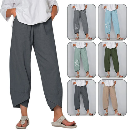 Women Cotton Linen Baggy Pants
