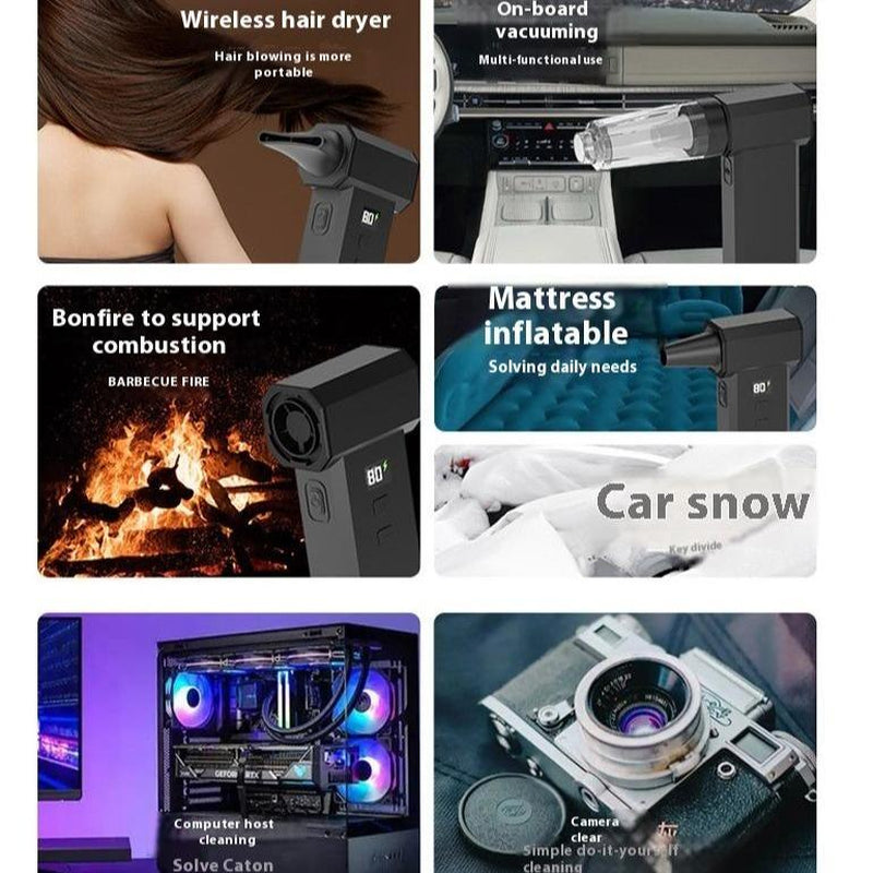 Asstylish Vortex: 130,000 RPM 2‑In‑1 Turbo Fan & Mini Vacuum