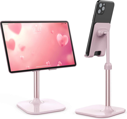 Doboli Premium Cell Phone Stand for Desk - Universal Holder Compatible with iPhone and All Mobile Phones/Tablets - Ideal Gift for Adults, Women, Men, Moms, and Wives - Pink