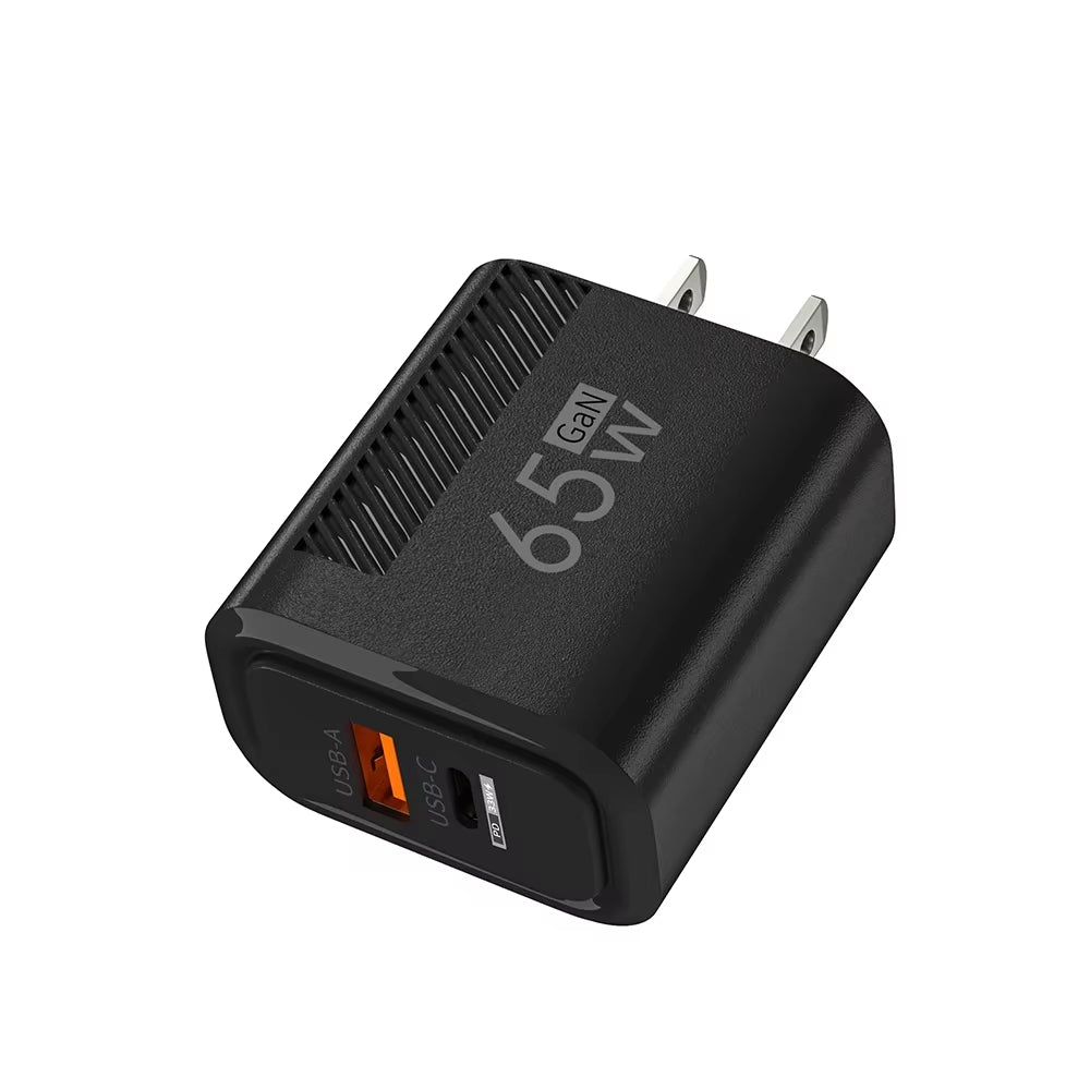 Total 65W Gan USB C Charger Type C PD Fast Charging Quick Charge USB Mobile Phone Wall Adapter for Iphone 16 Xiaomi 14 15 Redmi