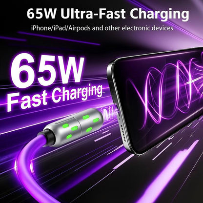 Exovan [Buy 1 Get 1 Free]-6.6Ft 4-In-1 USB-C Cable, PD Fast Charging, Data Sync, USB-A, Type-C, Lightning, Aluminum, Compatible