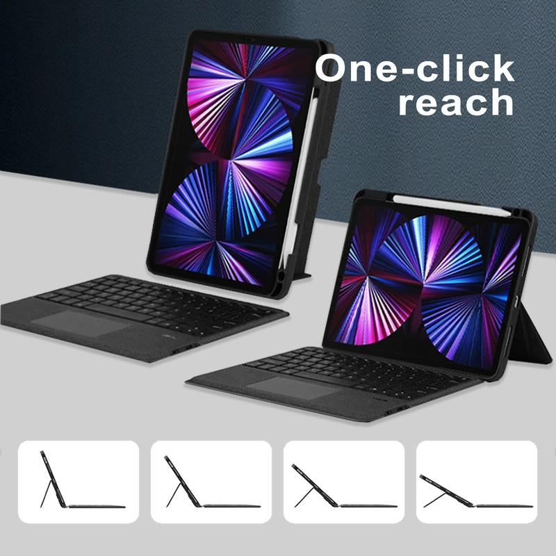 Ipad Keyboard Case with RGB Backlit Gradient Lighting Full-Size Magnetic Bluetooth Detachable Adjustable Stand for Ipad Tablets - Device