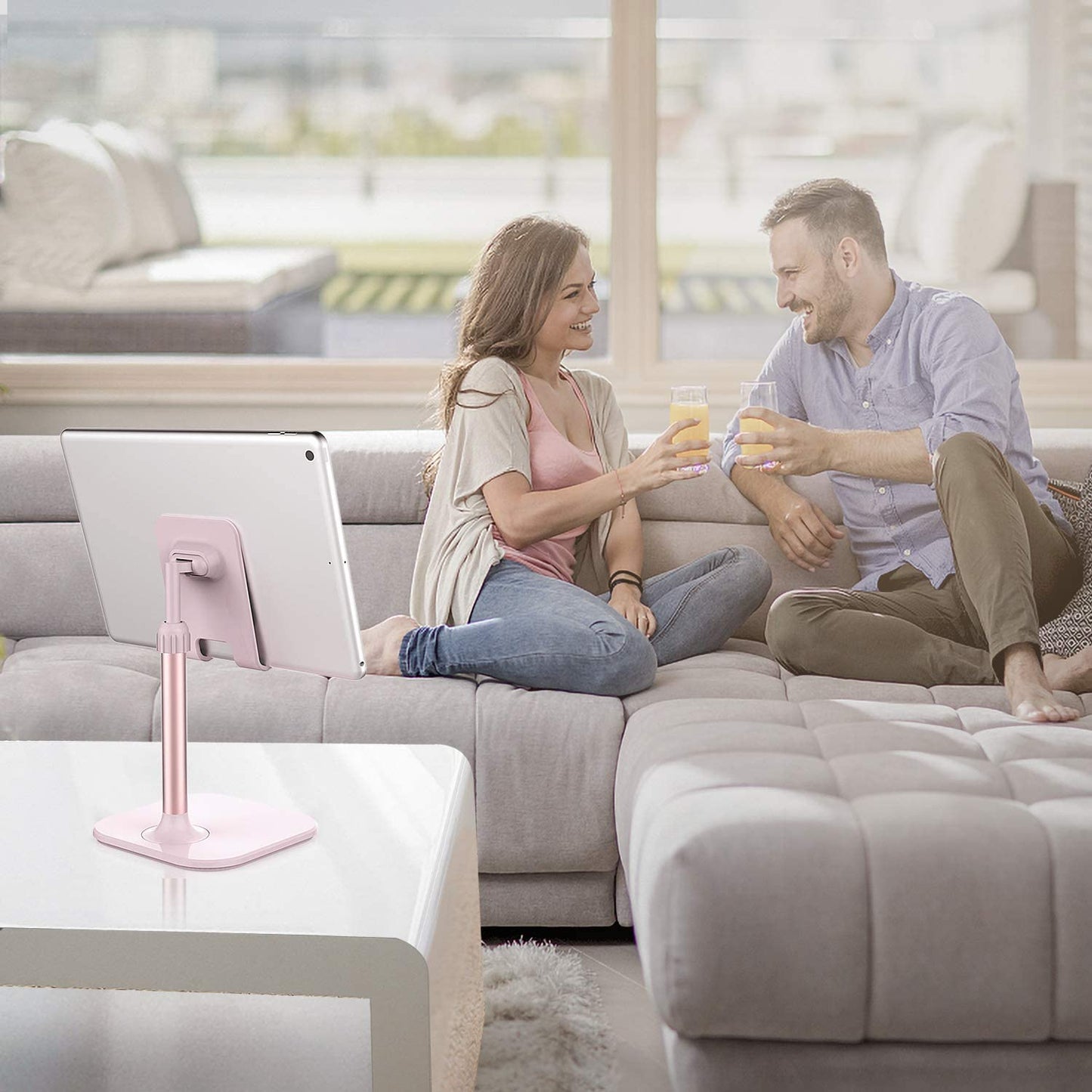 Doboli Premium Cell Phone Stand for Desk - Universal Holder Compatible with iPhone and All Mobile Phones/Tablets - Ideal Gift for Adults, Women, Men, Moms, and Wives - Pink