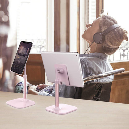 Doboli Premium Cell Phone Stand for Desk - Universal Holder Compatible with iPhone and All Mobile Phones/Tablets - Ideal Gift for Adults, Women, Men, Moms, and Wives - Pink