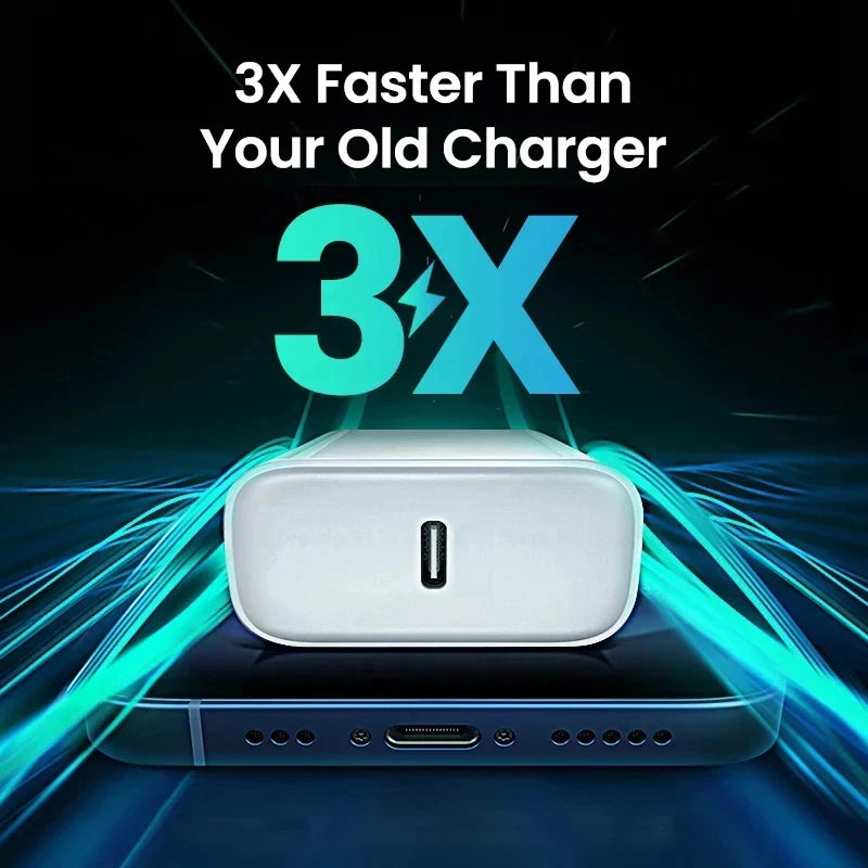 US EU Adapter 20W PD Fast Charger for Iphone 13 12 11 14 15 16 Pro Max plus Fast Charging USB C Charger Type C Cable Accessories