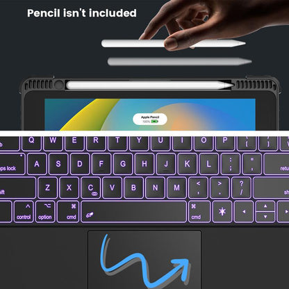 Ipad Keyboard Case with RGB Backlit Gradient Lighting Full-Size Magnetic Bluetooth Detachable Adjustable Stand for Ipad Tablets - Device